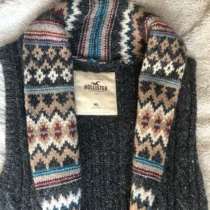 Hollister long knit sweater vest cardigan M/L